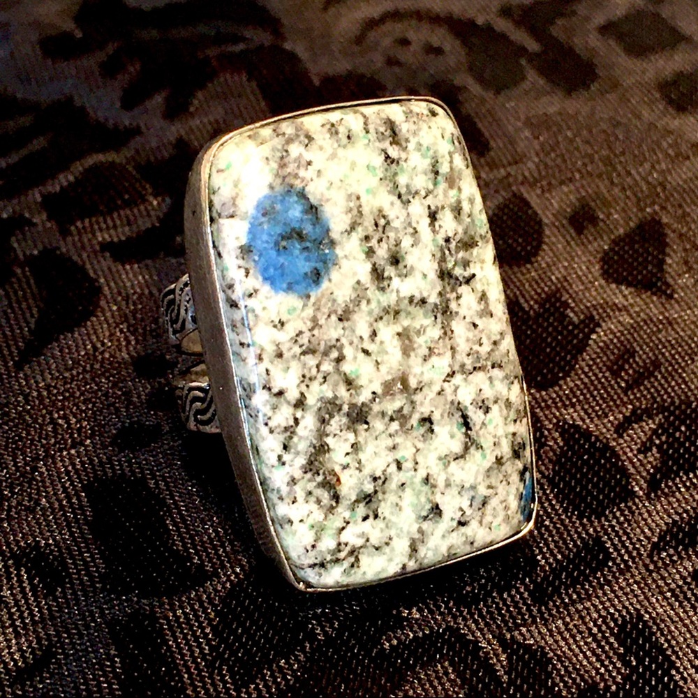 .925 K2 Azurite Gemstone Ring